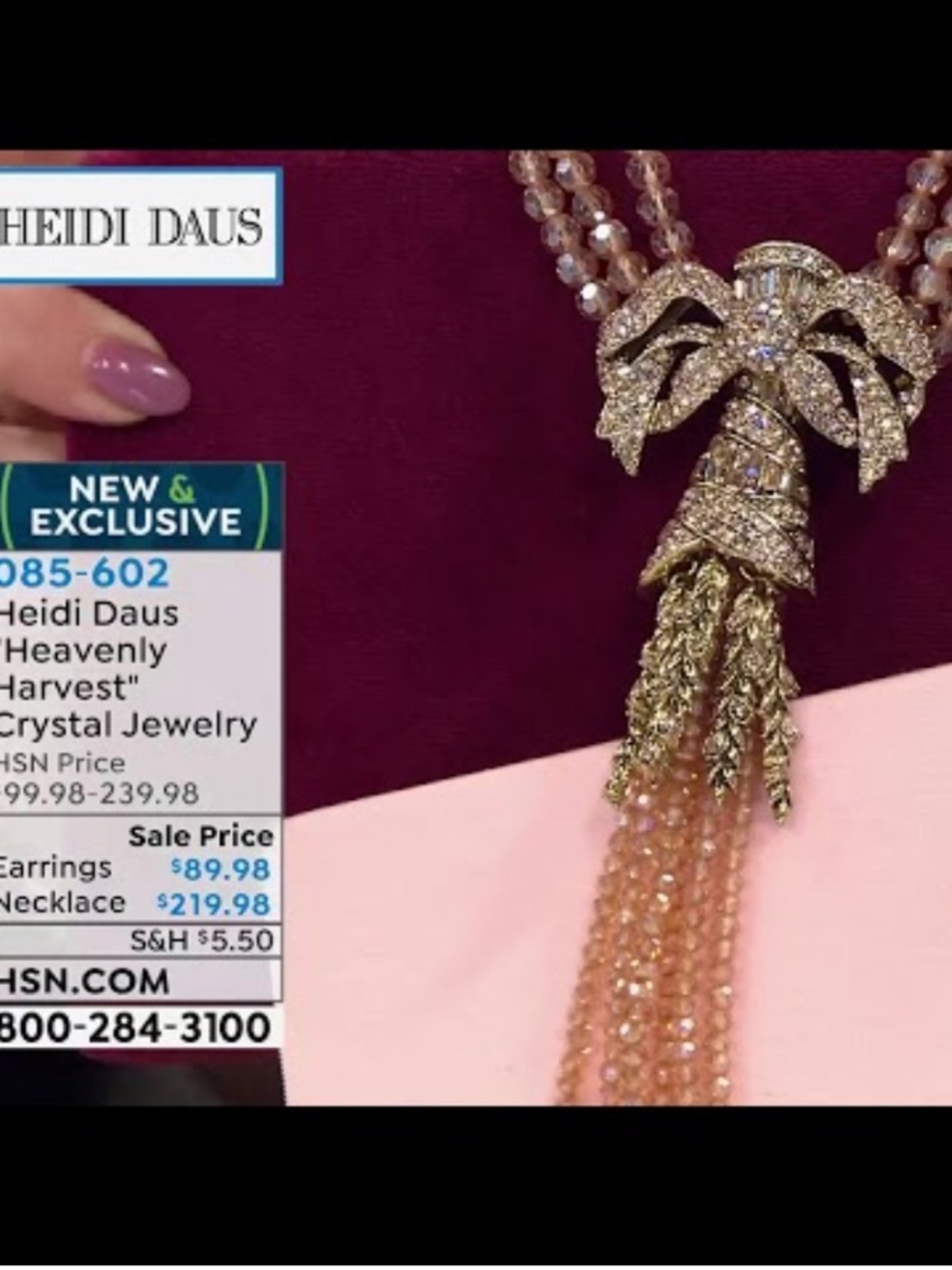 Heidi Daus “Heavenly Harvest” Beaded Crystal Drop Necklace